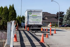 Richmond bridge stabilization - True Level Concrete service truck