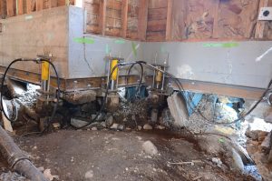 Foundation lift with marking tape