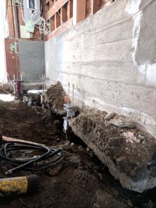 Ground during a foundation lift