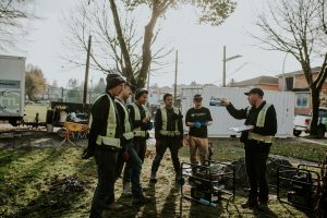 Staff discussing about the plan