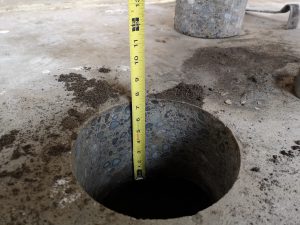 Measuring the depth of a hole