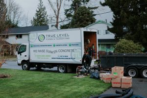 Company service truck with boxes