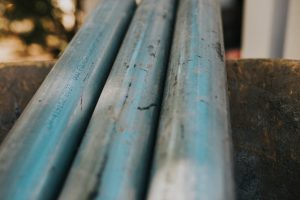 Metal tubes close up