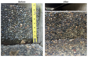 Before and after with tape measuring