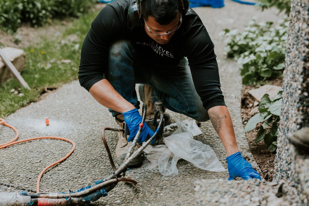 Concrete Service with tools concrete leveling