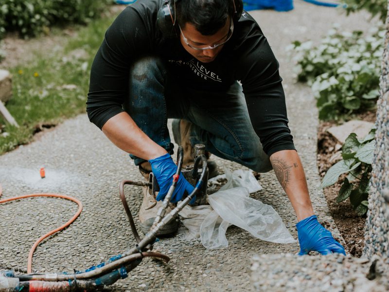 Concrete Service with tools concrete leveling