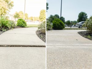 Sidewalk before and after collage