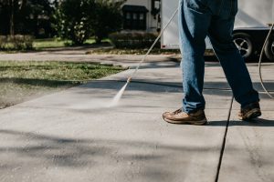 Power wash in action