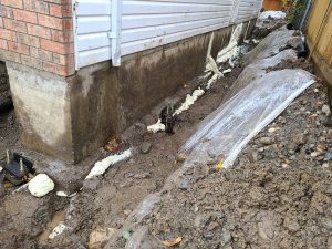 Close-up of foundation - Chilliwack Sunken Foundation - True Level Concrete