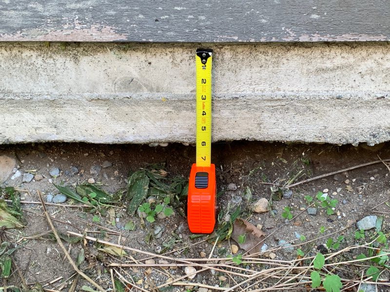 Concrete with tape measure