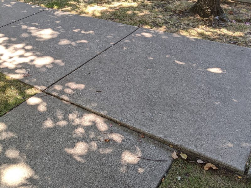 Concrete that may cause people to trip