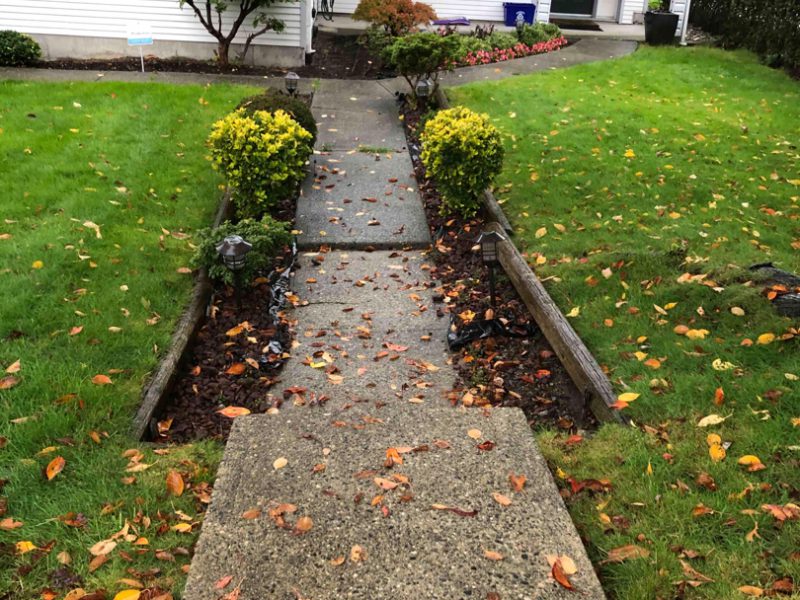 Front view of concrete trip hazard