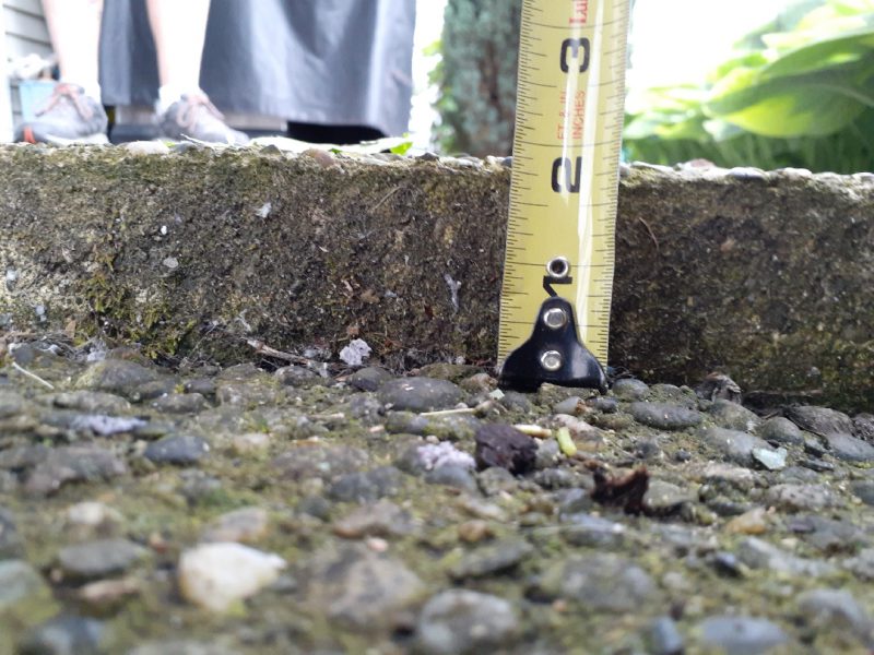 Concrete with tape measure