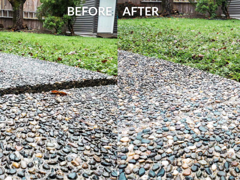 Before and after Concrete leveling Vancouver