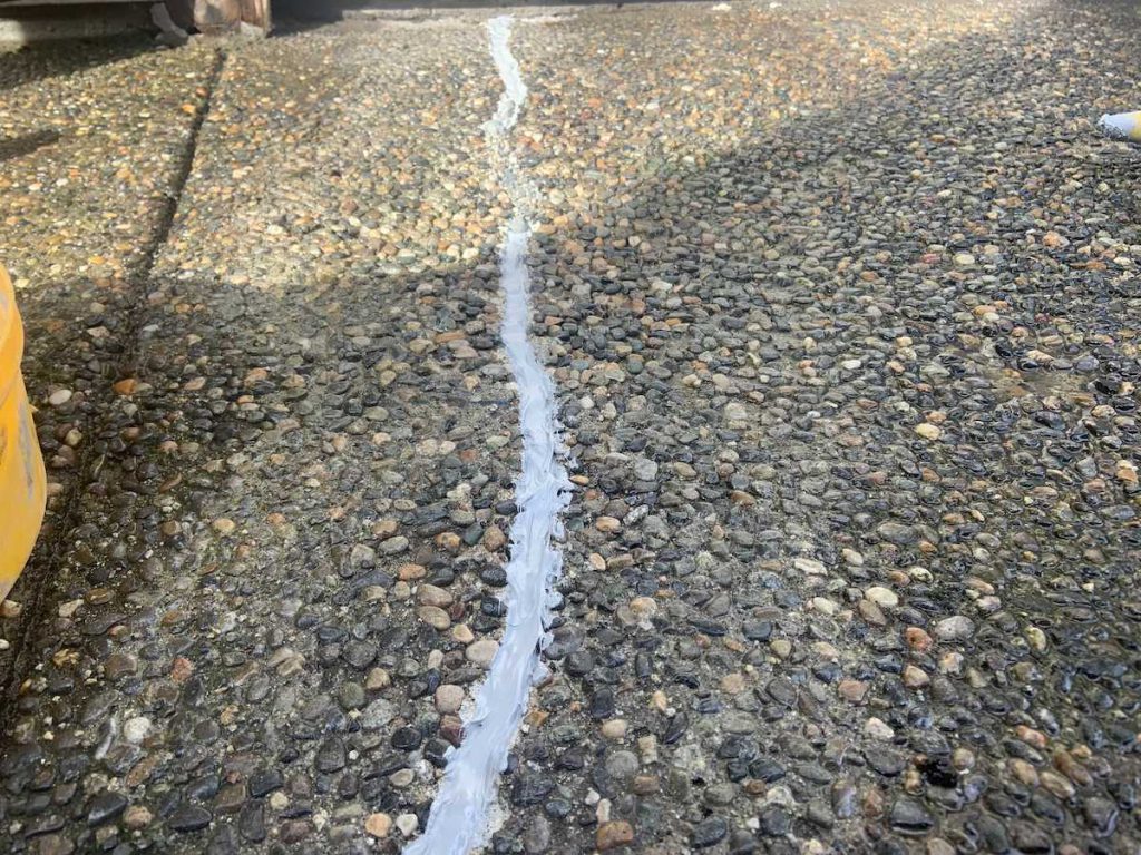before and after crack repair aggregate blend