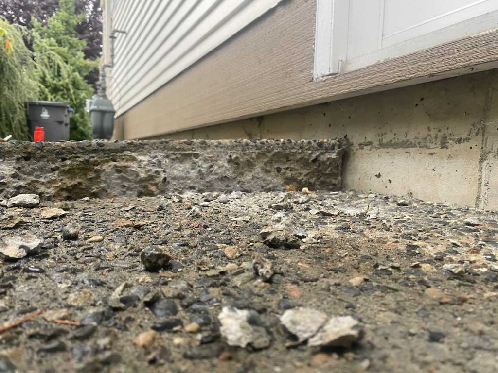 before and after trip hazard concrete repair 