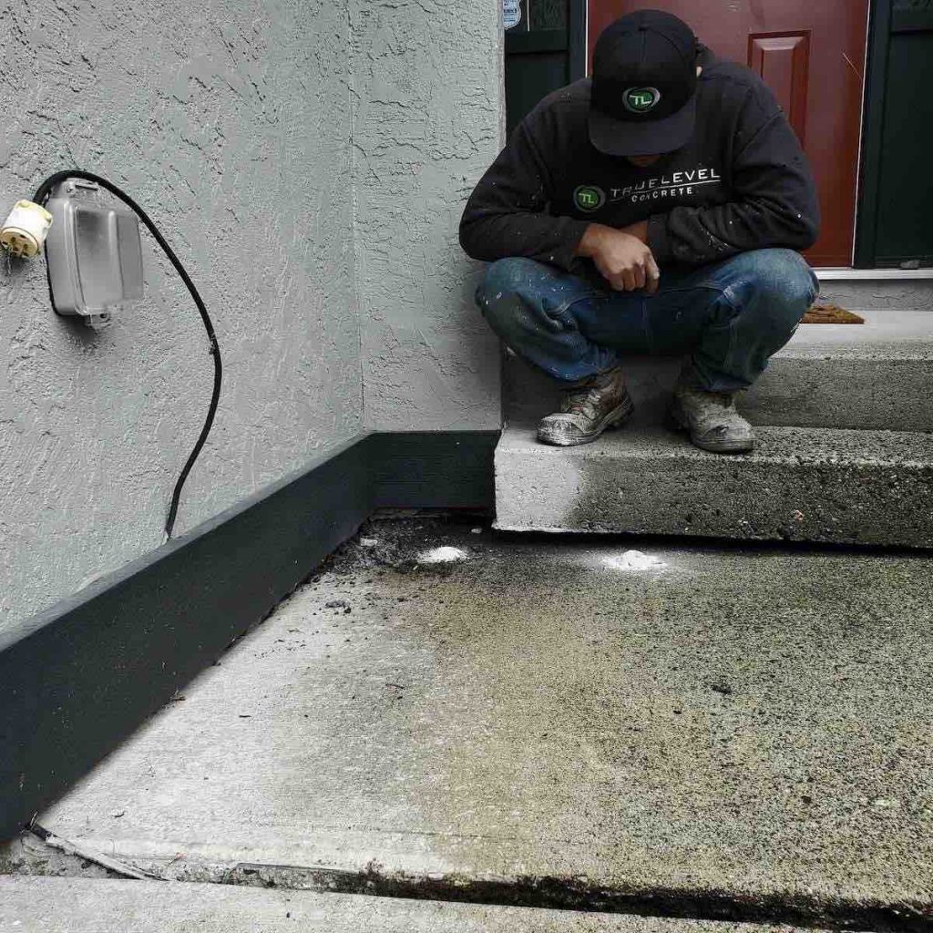 before and after concrete lifting steps repair