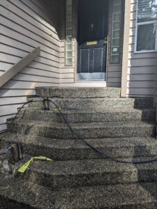 concrete step repair steps with gap