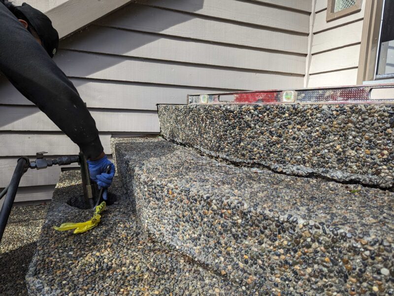 gap in between steps on concrete steps