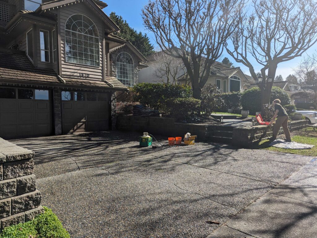 driveway repaired after crack repair
