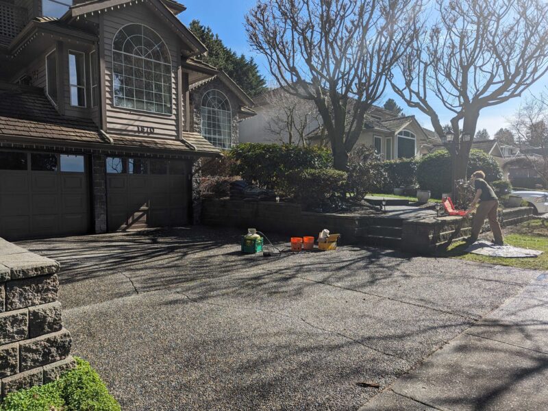 driveway repaired after crack repair