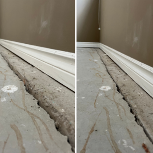 Before and after concrete lift
