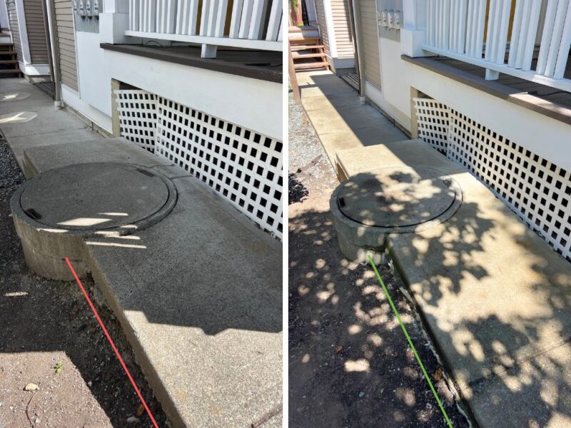 Before and after walkway infill
