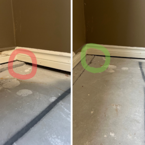 Before and after concrete lift