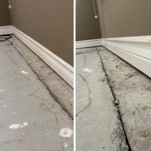 Before and after concrete lift