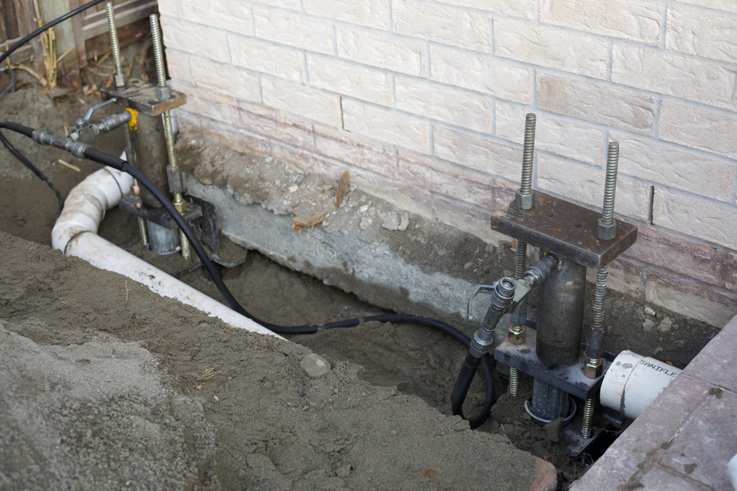 Push Piers along Richmond home foundation