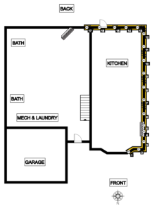 Home layout with indicators showing where we installed piers