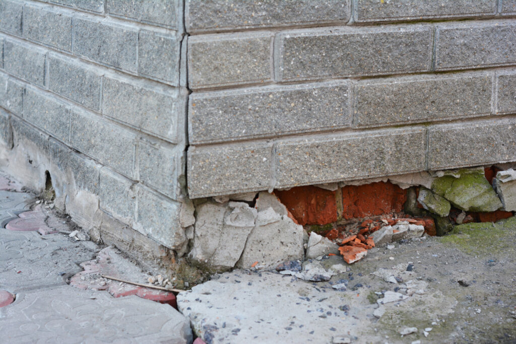 home foundation crumbling