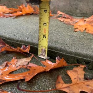 Surrey Home Walkway Concrete Repair Sunken Tape Measurement