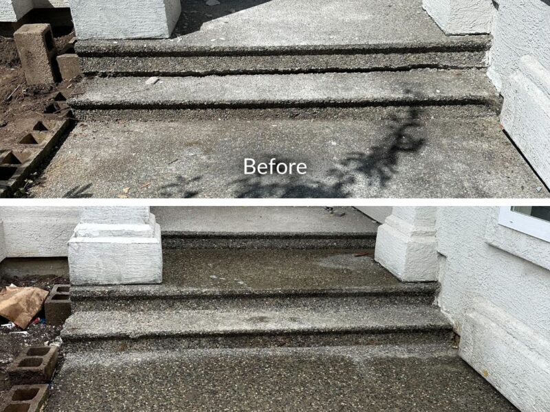 concrete stairs repair before and after