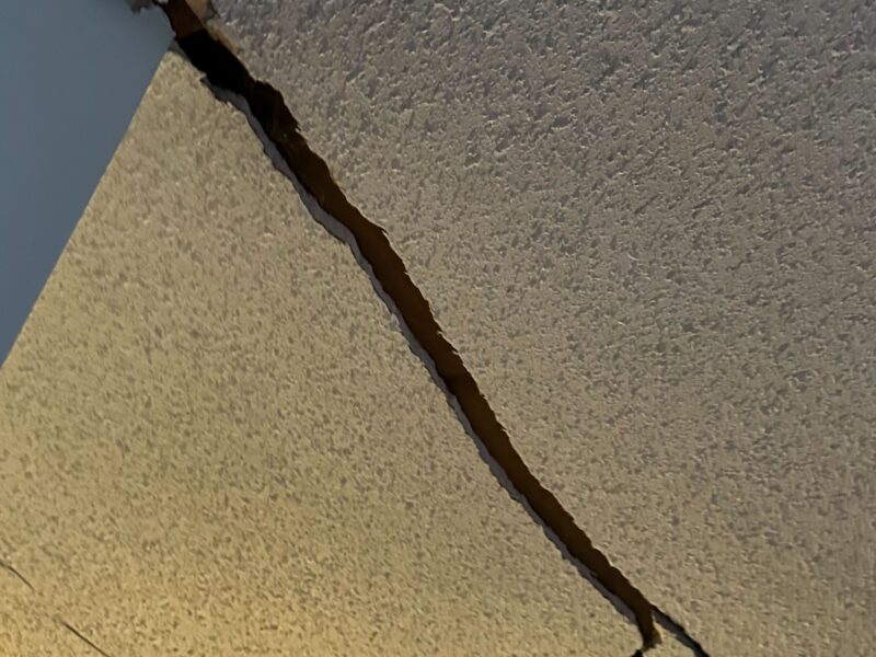 Crack in ceiling - symptoms of settlement in Richmond home