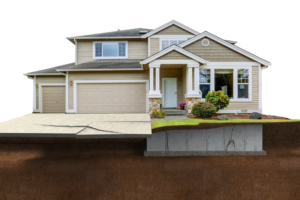 house with concrete and foundation issues