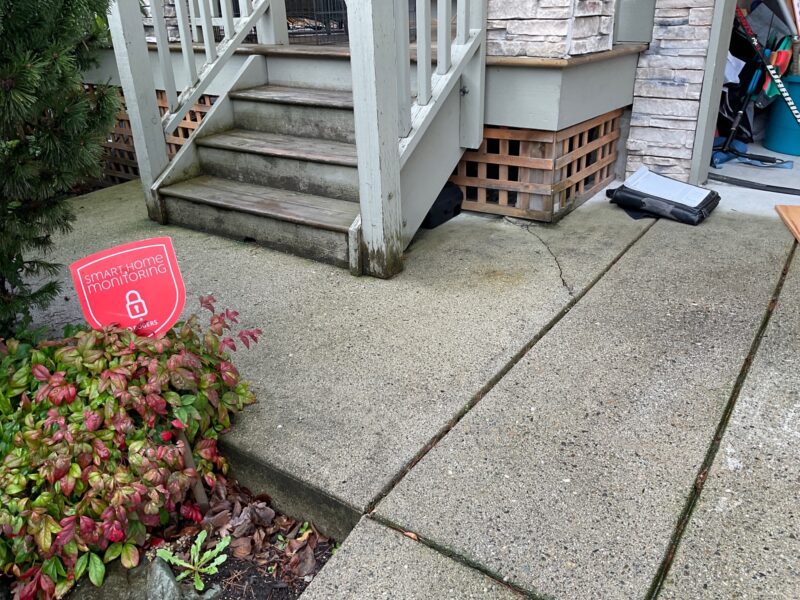 Before: Settlement in the concrete causes voids under the slabs and cracks