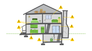Home animation with foundation issues and structural issues benefits of repairing foundation signs of foundation settlement