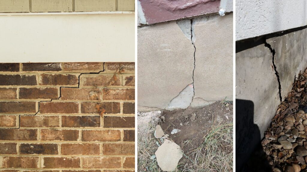 Large foundation crack examples 