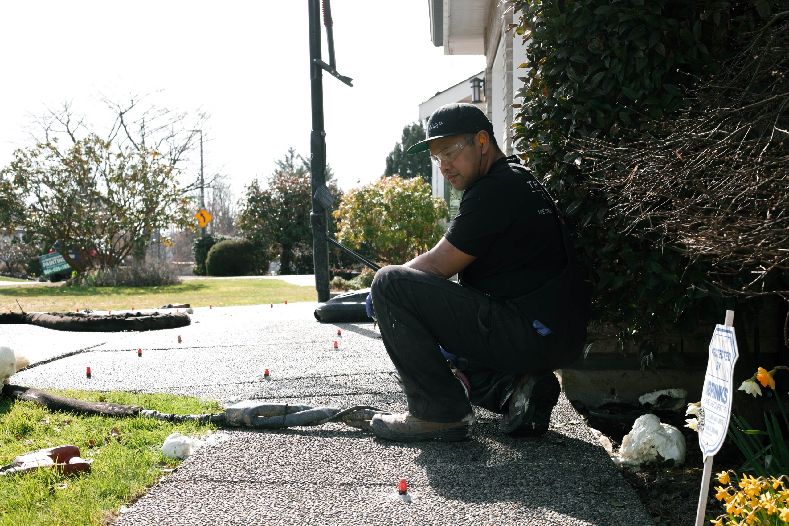 Injecting Poly into walkway