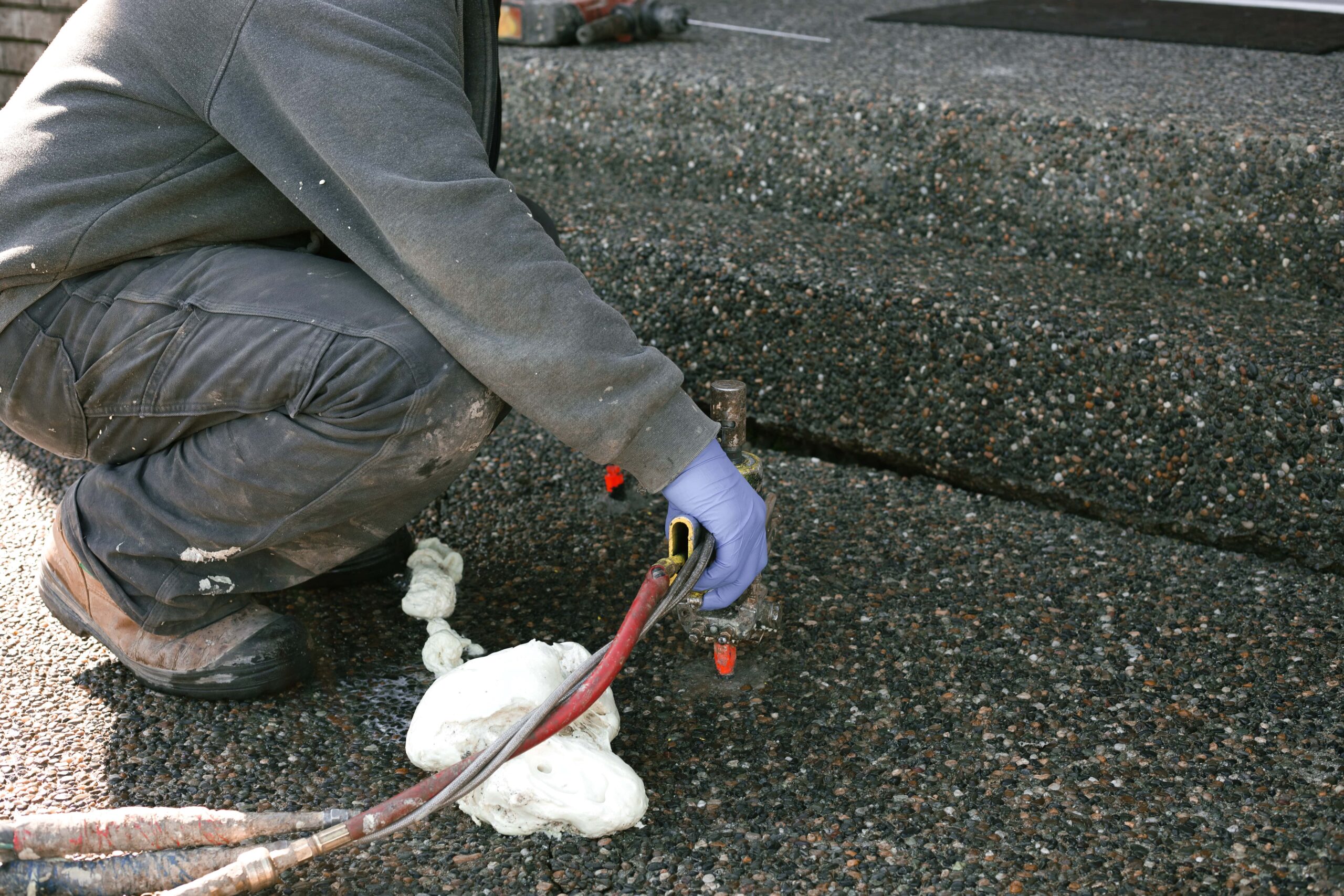 Injecting PolyLevel concrete lifting vancouver