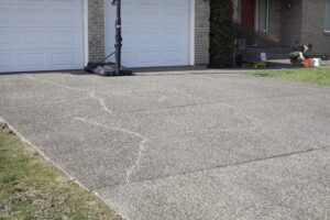 After concrete repair on driveway