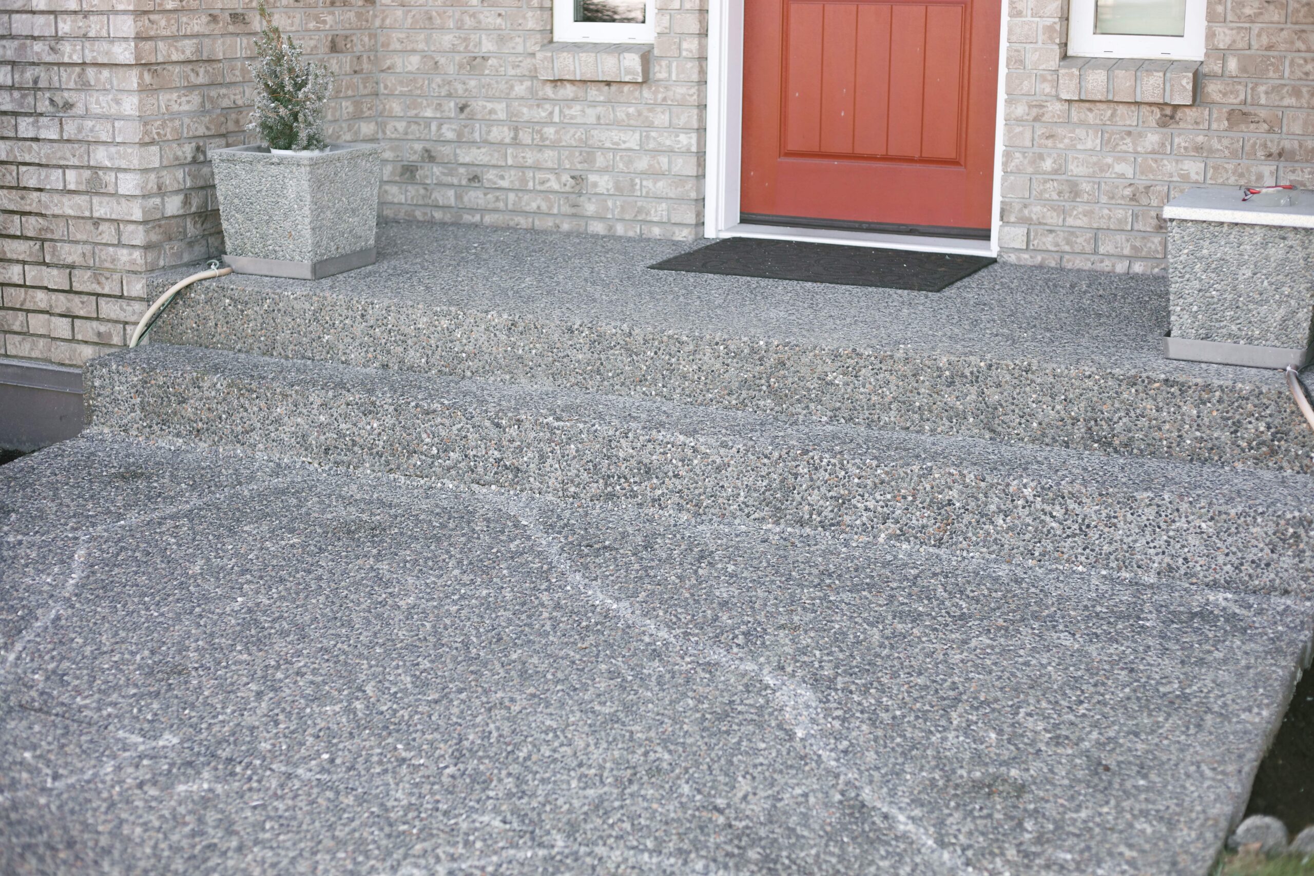 After image of a repaired concrete step