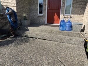 concrete step repair before sunken concrete