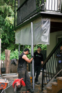 Installing the pier support beams