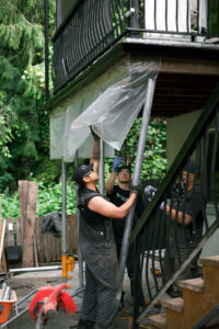 Installing the pier support beams