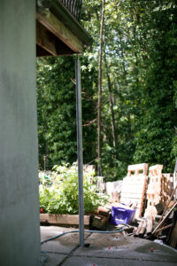 Installed deck support push pier