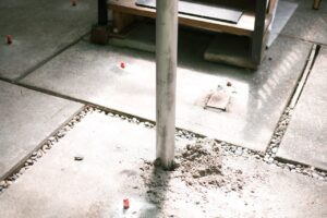 pier in concrete patio