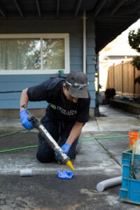crack repair on driveway