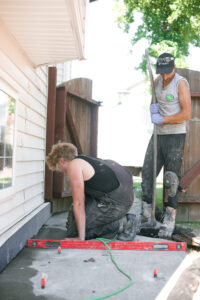 lifting and levelling a concrete walkway